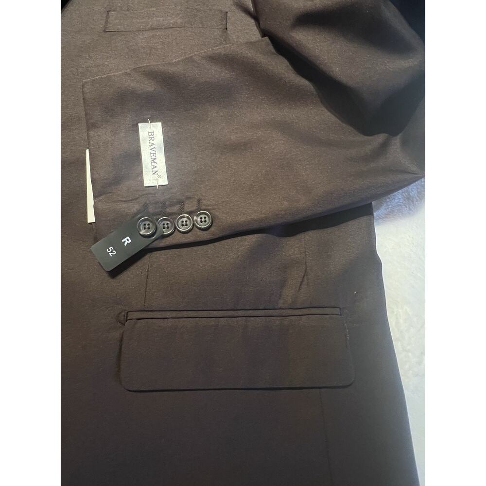 New Braveman 52R 45x36 Unhemmed Solid Cigar Brown Classic 2-Piece Suit NWT - Picture 11 of 16